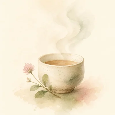 緑の中で心身を癒すイラスト